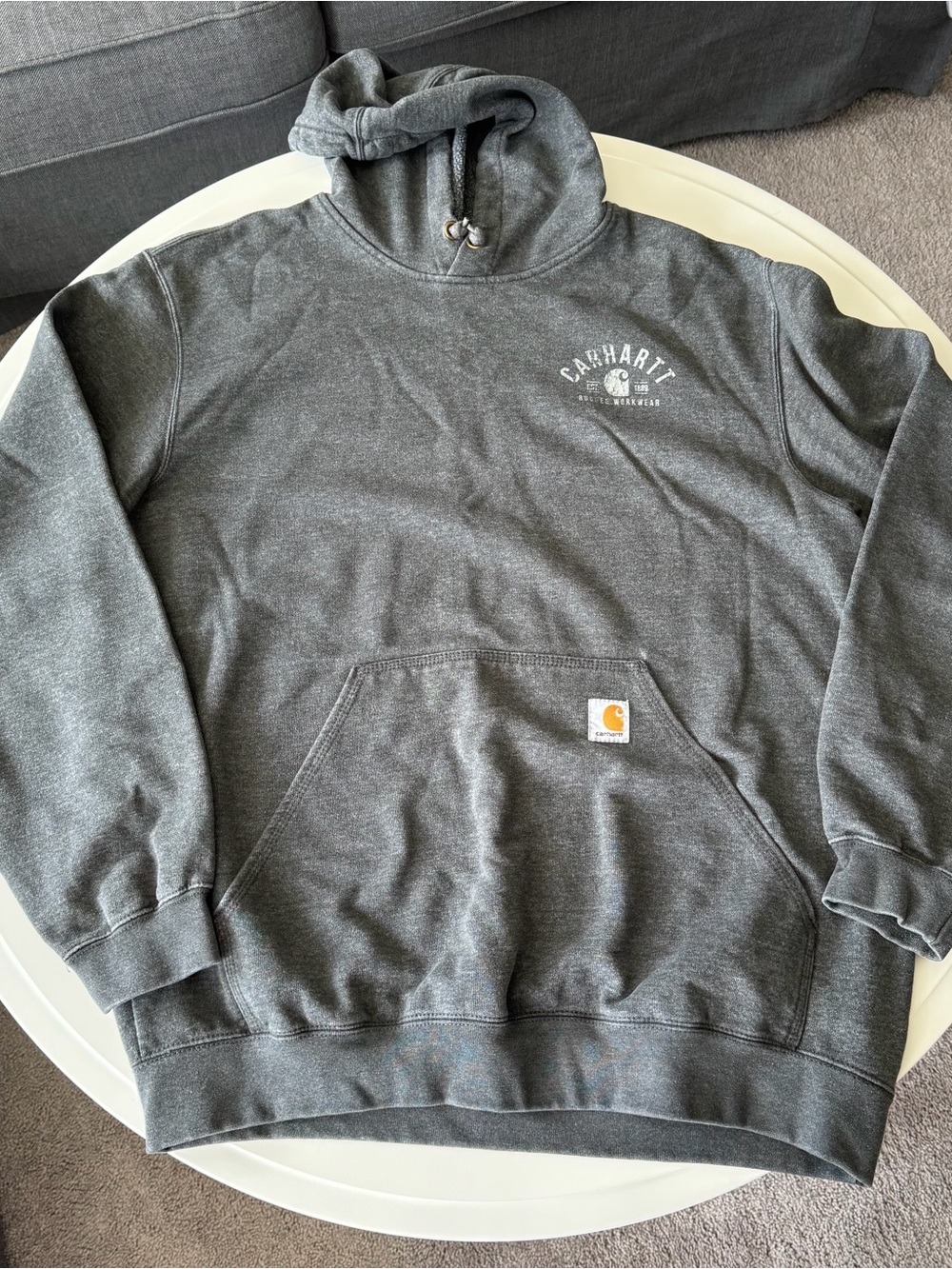 Carhartt Charcoal Gray Logo Pullover Hoodie